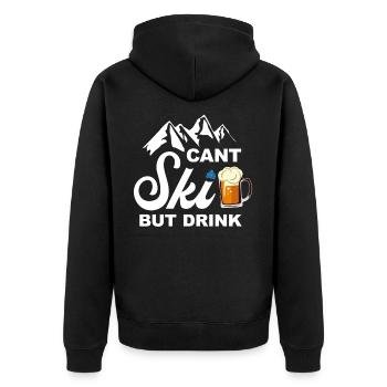 Vacances au ski en disant après le ski - Veste à capuche bio Premium Unisexe - noir - Dos - Nico (187cm)