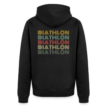 Biathlon sport - Veste à capuche bio Premium Unisexe - noir - Dos - Nico (187cm)