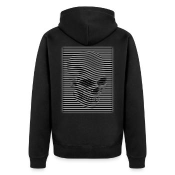 3D Skull - Totenkopf - Unisex Premium Bio Zip Hoodie - Schwarz - Hinten - Nico (187cm)