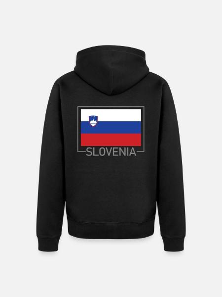 Slowenien - Unisex Premium Bio Zip Hoodie - Schwarz