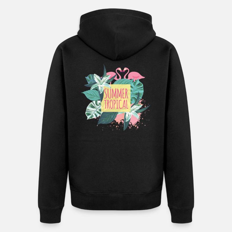 Exotisme d’été - Veste à capuche bio Premium Unisexe - noir