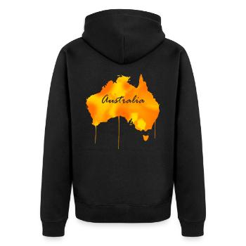 Carte du monde des bas-continents australiens - Veste à capuche bio Premium Unisexe - noir - Dos - Nico (187cm)