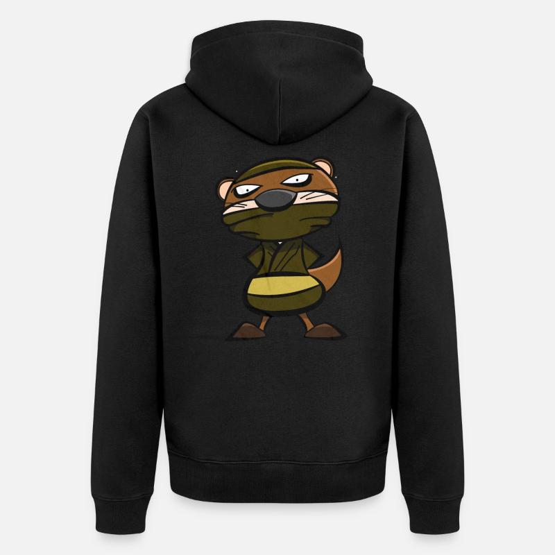 Loutre ninja - Veste à capuche bio Premium Unisexe - noir
