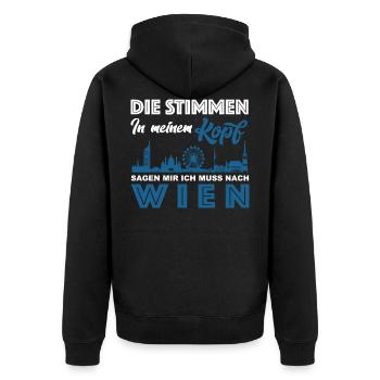 Vienna Shirt - They're right in my head - Gift - Unisex Premium Organic Zip Hoodie - black - Back - Nico (187cm)