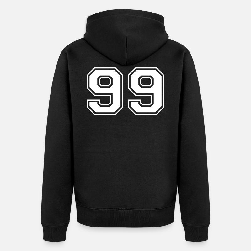 99 - Unisex Premium Bio Zip Hoodie - Schwarz