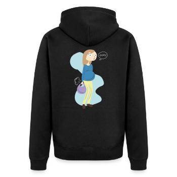 Oops grossesse cadeau de grossesse bébé ventre - Veste à capuche bio Premium Unisexe - noir - Dos - Nico (187cm)
