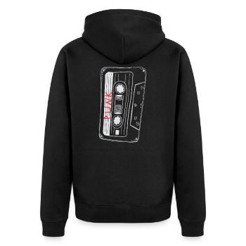 80er Punk Mixed Tape Shirt Punk Musik Shirt - Unisex Premium Bio Zip Hoodie - Schwarz - Hinten - Nico (187cm)