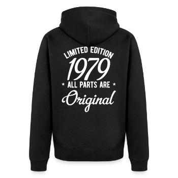40. Geburtstag 40 Jahre Geschenk - Unisex Premium Bio Zip Hoodie - Schwarz - Hinten - Nico (187cm)