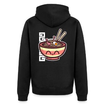 Love Ramen Noodles Kawaii Style design Gift - Unisex Premium Organic Zip Hoodie - black - Back - Nico (187cm)