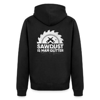 Mens Sawdust Is Man Glitter design Travail du bois ou - Veste à capuche bio Premium Unisexe - noir - Dos - Nico (187cm)