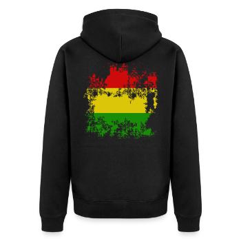 Drapeau Bolivie Rouge Jaune Vert Affligé - Veste à capuche bio Premium Unisexe - noir - Dos - Nico (187cm)