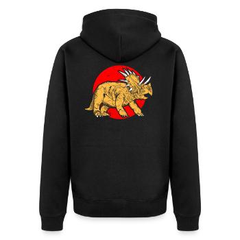 Dinosaure tricératops dinosaure - Veste à capuche bio Premium Unisexe - noir - Dos - Nico (187cm)