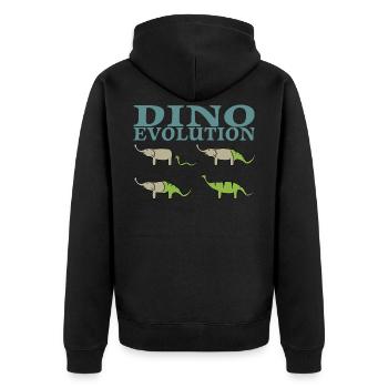 Dino Evolution Dinosaur Elephant - Unisex Premium Organic Zip Hoodie - black - Back - Nico (187cm)