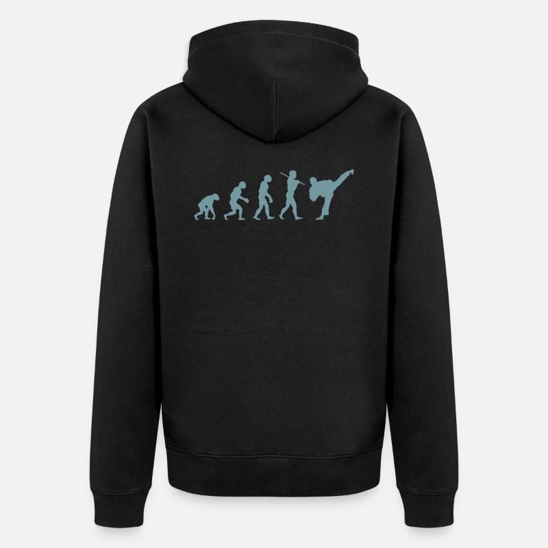 Karate evolution - Unisex Premium Organic Zip Hoodie - black