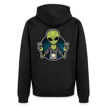 Alien Believe - Unisex Premium Organic Zip Hoodie - black - Back - Nico (187cm)