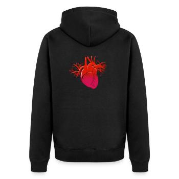 Medicine Heart - Unisex Premium Organic Zip Hoodie - black - Back - Nico (187cm)