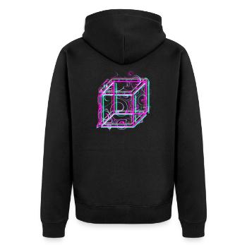 Cool neon dice - Unisex Premium Organic Zip Hoodie - black - Back - Nico (187cm)