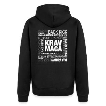 Mots de krav maga - Veste à capuche bio Premium Unisexe - noir - Dos - Nico (187cm)