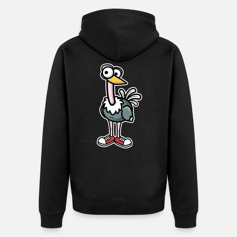Strauß - Unisex Premium Bio Zip Hoodie - Schwarz