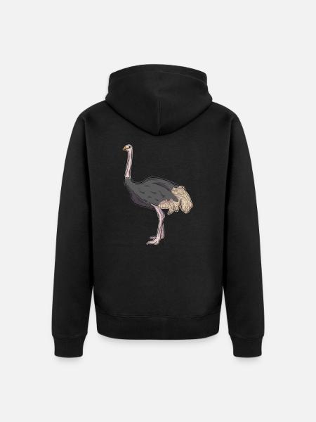 Strauß-Illustration - Unisex Premium Bio Zip Hoodie - Schwarz