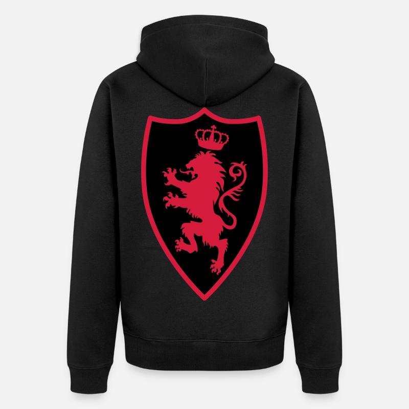 22 Lion couronne de chevaliers - Veste à capuche bio Premium Unisexe - noir