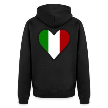 Heart Italy Flag Italian Italian Holiday - Unisex Premium Organic Zip Hoodie - black - Back - Nico (187cm)