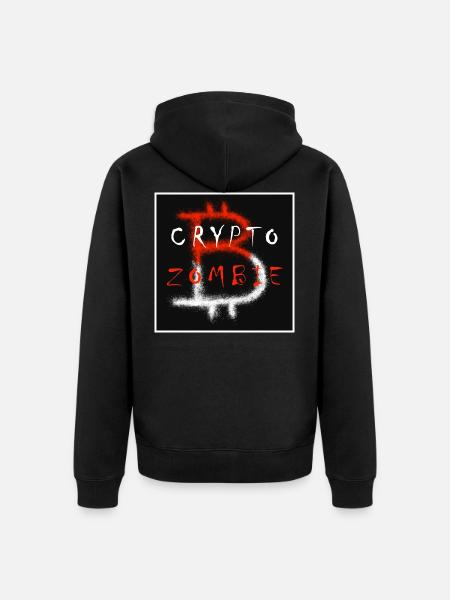 Crypto zombie - Unisex Premium Organic Zip Hoodie - black