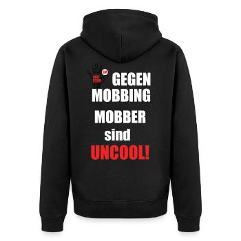 Gegen Mobbing - Unisex Premium Bio Zip Hoodie - Schwarz - Hinten - Nico (187cm)