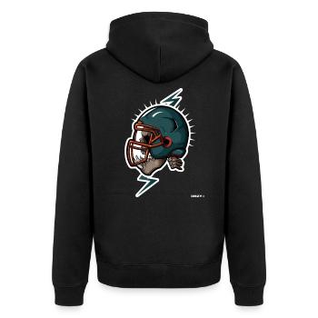 Arkham Pen & Paper Tischrollenspiel Tentakel - Unisex Premium Bio Zip Hoodie - Schwarz - Hinten - Nico (187cm)