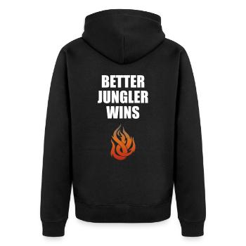 Jungler solo que streamer win smite - Unisex Premium Bio Zip Hoodie - Schwarz - Hinten - Nico (187cm)