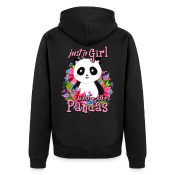 Cadeau mignon d'animal de panda pour des petites filles ou des femmes - Veste à capuche bio Premium Unisexe - noir - Dos - Nico (187cm)