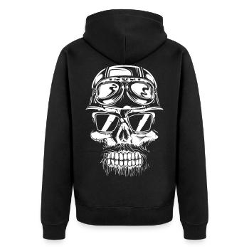 tête de mort 05 chemise de moto halloween tuning evil - Veste à capuche bio Premium Unisexe - noir - Dos - Nico (187cm)