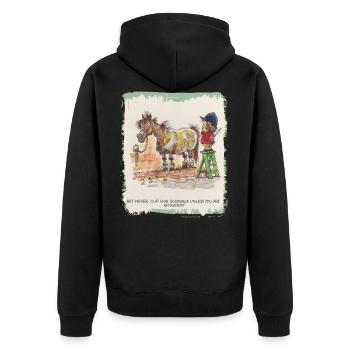 Thelwell - Pony with hairdresser - Veste à capuche bio Premium Unisexe - noir - Dos - Nico (187cm)