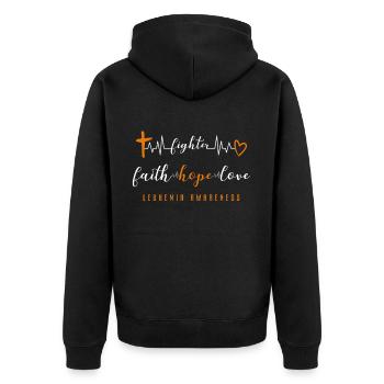 Leukämie-Blutkrebs-Überlebendbewusstsein bekämpfen - Unisex Premium Bio Zip Hoodie - Schwarz - Hinten - Nico (187cm)