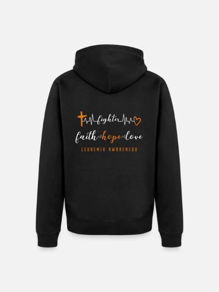 Leukämie-Blutkrebs-Überlebendbewusstsein bekämpfen - Unisex Premium Bio Zip Hoodie - Schwarz