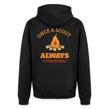 SCOUTS: Once A Scout - Unisex Premium Bio Zip Hoodie - Schwarz - Hinten - Nico (187cm)