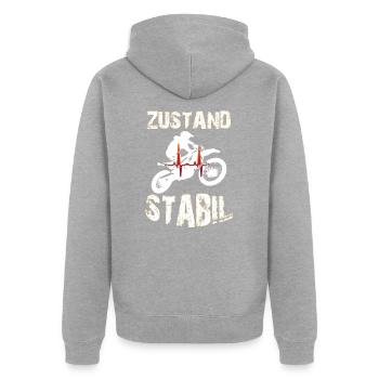 ENDURO - Unisex Premium Bio Zip Hoodie - Grau meliert - Hinten - Nico (187cm)