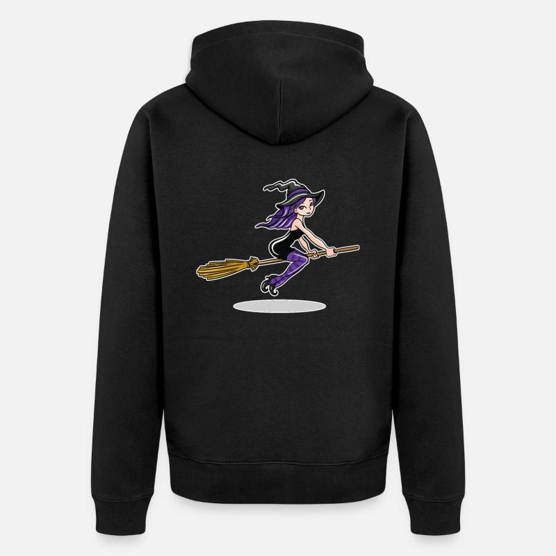 Sorcière sur balai - Veste à capuche bio Premium Unisexe - noir