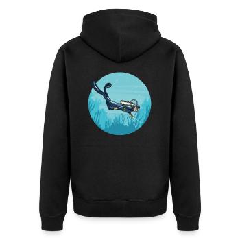Plongée sous-marine - Veste à capuche bio Premium Unisexe - noir - Dos - Nico (187cm)