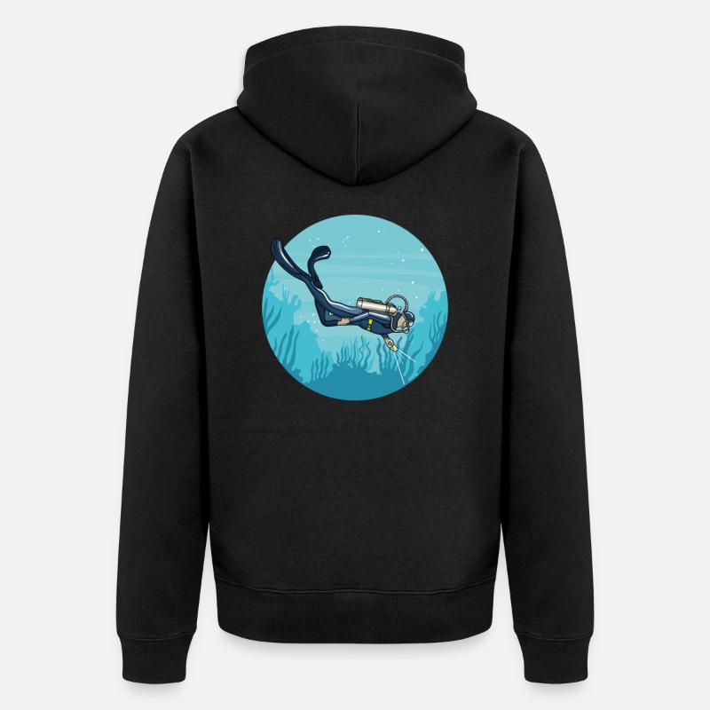 Gerätetauchen - Unisex Premium Bio Zip Hoodie - Schwarz