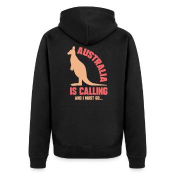 Australie - Veste à capuche bio Premium Unisexe - noir - Dos - Nico (187cm)