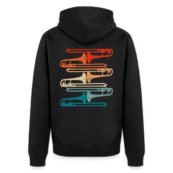 Musique de trombone - Veste à capuche bio Premium Unisexe - noir - Dos - Nico (187cm)