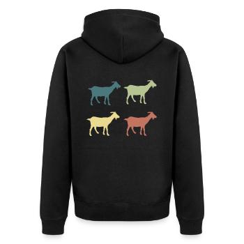 Chèvre rétro - Veste à capuche bio Premium Unisexe - noir - Dos - Nico (187cm)