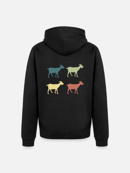 Chèvre rétro - Veste à capuche bio Premium Unisexe - noir
