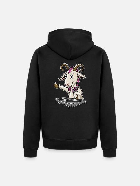 DJ Ziege - Unisex Premium Bio Zip Hoodie - Schwarz