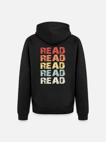 Read Read - Unisex Premium Organic Zip Hoodie - black