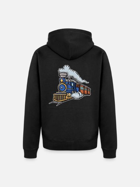 Train - Unisex Premium Organic Zip Hoodie - black