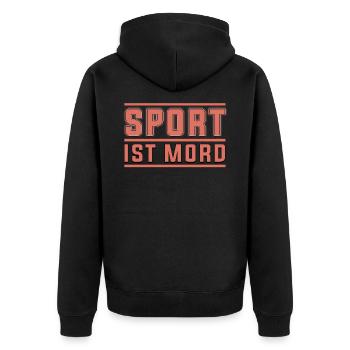 Sport is murder - Unisex Premium Organic Zip Hoodie - black - Back - Nico (187cm)