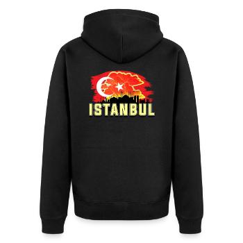 Istanbul - Veste à capuche bio Premium Unisexe - noir - Dos - Nico (187cm)