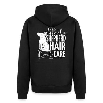 whiteshephair - Unisex Premium Bio Zip Hoodie - Schwarz - Hinten - Nico (187cm)